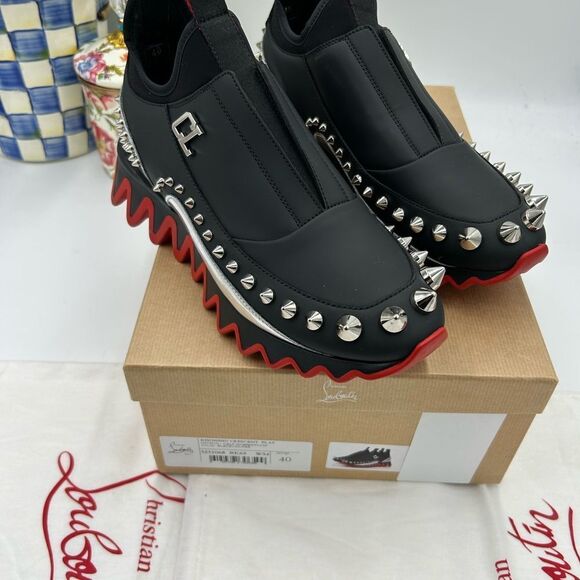 Women's Christian Louboutin Marvel khonshu Crescent flat sneakers size 40 Italy - Picture 4 of 10